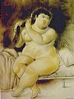 Mujer en la cama by Fernando Botero